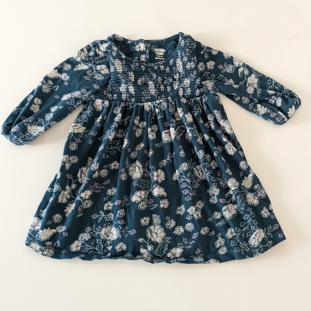 Old Navy 6-12 month autumn/fall long sleeve dress in teal